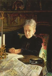 Elena Oszipovna Lihacseva (1836-1904) író és társadalmi aktivista portréja, 1892